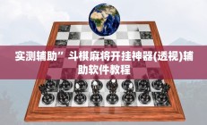 实测辅助”斗棋麻将开挂神器(透视)辅助软件教程