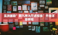 实测辅助”新九神大厅透视挂”开挂详细教程