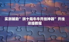 实测辅助”拼十局牛牛开挂神器”开挂详细教程