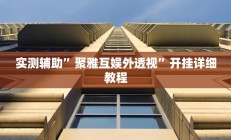 实测辅助”聚雅互娱外透视”开挂详细教程