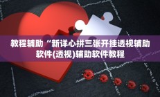 教程辅助“新详心拼三张开挂透视辅助软件(透视)辅助软件教程