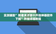 实测辅助”新老夫子拼十开挂神器软件下载”开挂详细教程