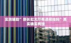 实测辅助”新长虹大厅有透视挂吗”其实确实有挂