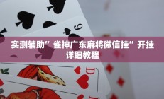 实测辅助”雀神广东麻将微信挂”开挂详细教程