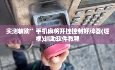 实测辅助”手机麻将开挂控制好牌器(透视)辅助软件教程