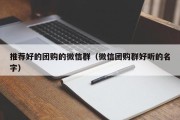 推荐好的团购的微信群（微信团购群好听的名字）