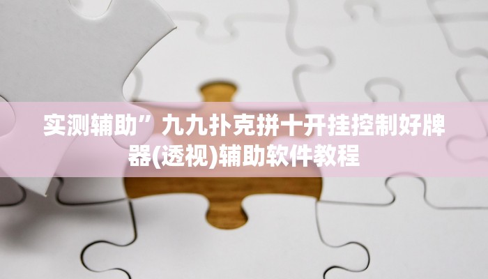实测辅助”九九扑克拼十开挂控制好牌器(透视)辅助软件教程