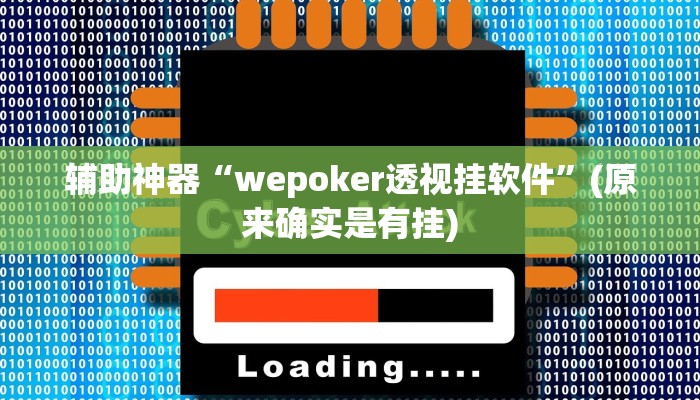 辅助神器“wepoker透视挂软件”(原来确实是有挂)