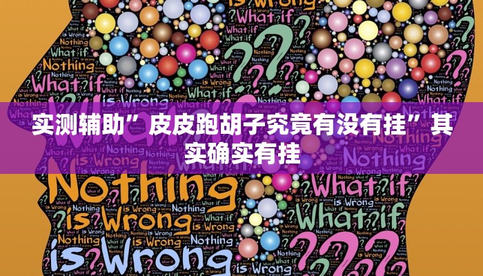 实测辅助”皮皮跑胡子究竟有没有挂”其实确实有挂
