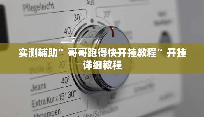 实测辅助”哥哥跑得快开挂教程”开挂详细教程