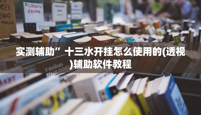 实测辅助”十三水开挂怎么使用的(透视)辅助软件教程