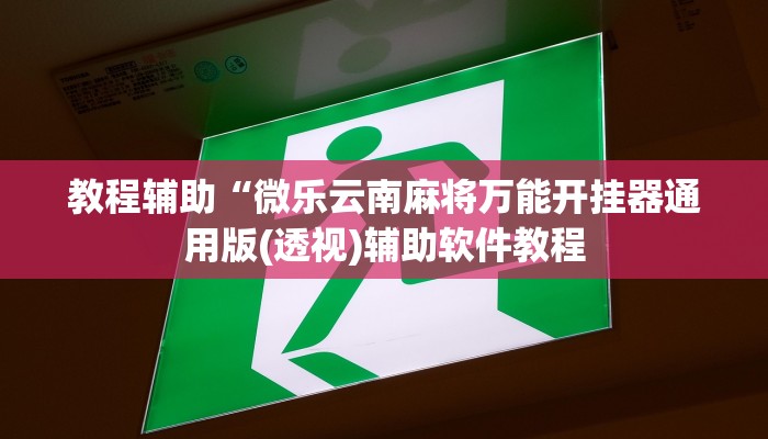 教程辅助“微乐云南麻将万能开挂器通用版(透视)辅助软件教程