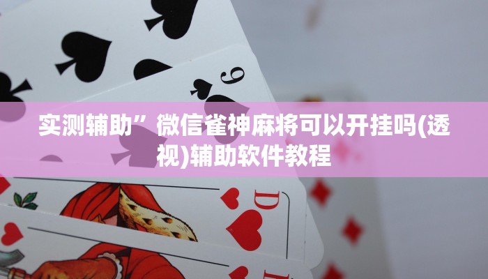 实测辅助”微信雀神麻将可以开挂吗(透视)辅助软件教程