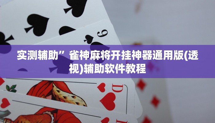 实测辅助”雀神麻将开挂神器通用版(透视)辅助软件教程