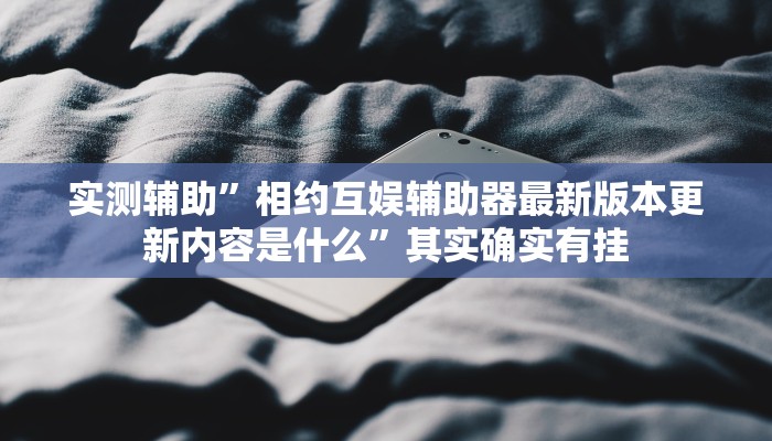 实测辅助”相约互娱辅助器最新版本更新内容是什么”其实确实有挂