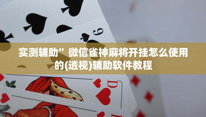 实测辅助”微信雀神麻将开挂怎么使用的(透视)辅助软件教程