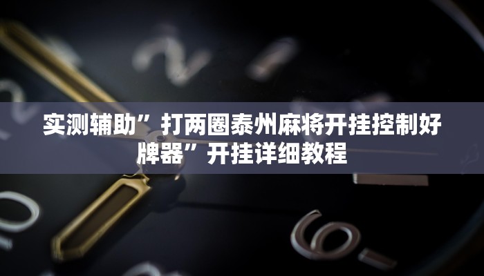 实测辅助”打两圈泰州麻将开挂控制好牌器”开挂详细教程
