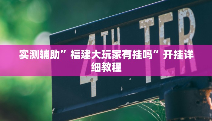 实测辅助”福建大玩家有挂吗”开挂详细教程